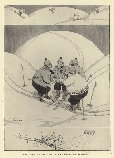 ぎこちない窮地から抜け出す唯一の方法 作： William Heath Robinson