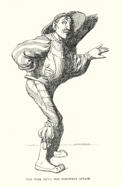 哀れな悪魔はどこか怯えていた（リトグラフ 作： William Heath Robinson