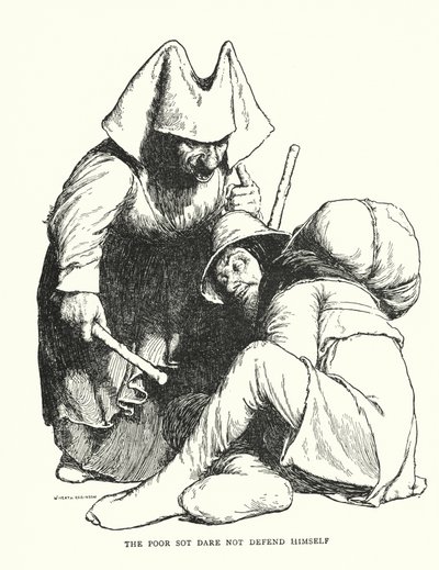 貧乏人は自分の身を守る勇気がない（リトグラフ 作： William Heath Robinson