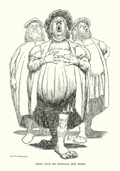 風だけで生きている（リトグラフ 作： William Heath Robinson