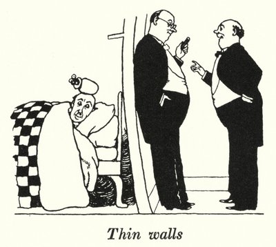 薄い壁（リトグラフ 作： William Heath Robinson