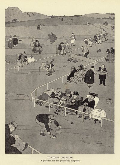 平和的に処分されるための亀の追撃、娯楽 作： William Heath Robinson