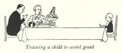 欲を出さないための子供の訓練（リトグラフ 作： William Heath Robinson