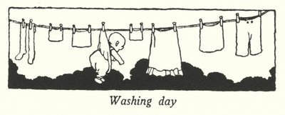 洗濯の日（リトグラフ 作： William Heath Robinson