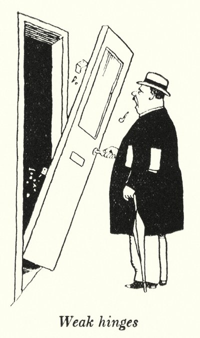 弱いヒンジ（リトグラフ 作： William Heath Robinson