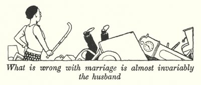 結婚して困るのは、ほとんどの場合、夫である（リトグラフ 作： William Heath Robinson