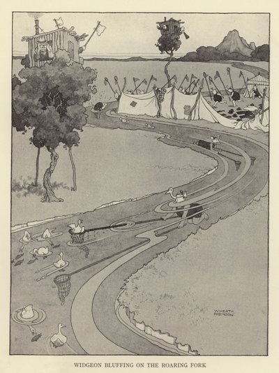 轟音フォークでのウィジョンブラフ 作： William Heath Robinson