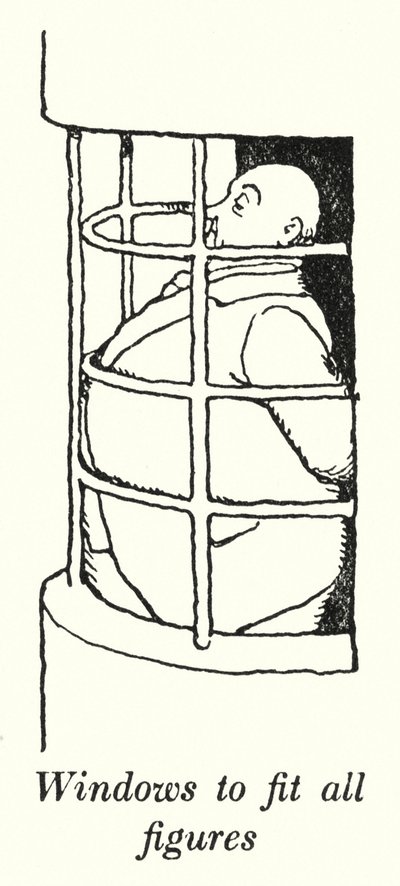 あらゆる体型に合わせた窓（リソグラフ 作： William Heath Robinson