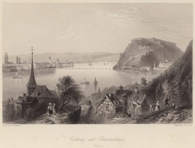 Coblentz and Ehrenbreitstein (carving) 作： William Henry (after) Bartlett