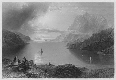 鷲の山、コネマラ、キラリーズ（彫刻 作： William Henry (after) Bartlett