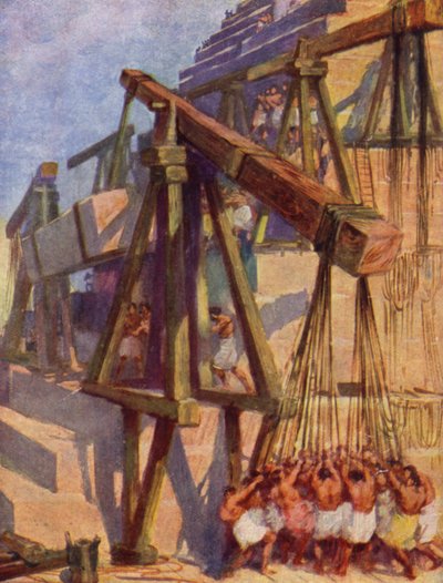 ピラミッドの建設（カラーリトグラフ 作： William Henry (after) Margetson