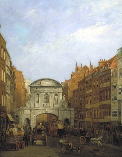 ストランドから見たテンプル・バー」、ロンドン、1873年                                        作： William Henry