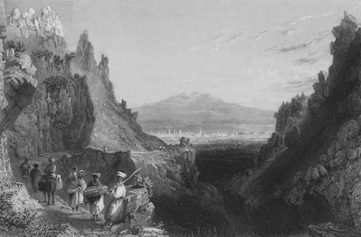アレッポから古代アナトスのアンティオキアへのアプローチ 作： William Henry Bartlett