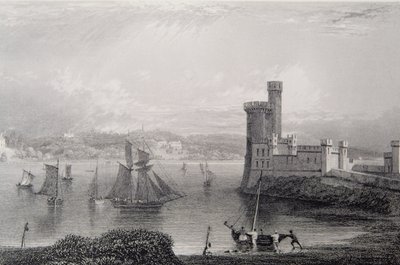 1830年代、アイルランド、コーク近郊のブラックロック城 作： William Henry Bartlett