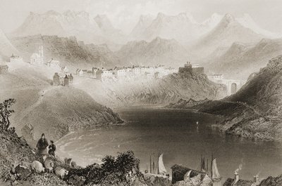 1860年代のジョージ・バーチューによる「アイルランドの風景と古代」からのクリフデン、コネマラ、ゴールウェイ州、アイルランド 作： William Henry Bartlett