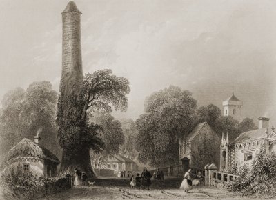 1860年代のジョージ・バーチューによる「アイルランドの風景と古代」からのアイルランド、ダブリン州クロンダルキン 作： William Henry Bartlett