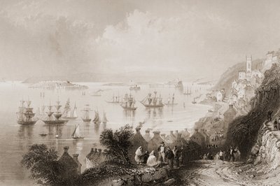 コーブハーバー、コーク、アイルランド、ジョージヴァーチュー作「アイルランドの風景と古代」1860年代 作： William Henry Bartlett