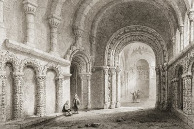 コーマックの礼拝堂（1127-34年に建てられた）、アイルランドのティペラリー州、キャッスルの岩 作： William Henry Bartlett