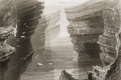 1860年代のジョージ・バーチューによる「アイルランドの風景と古代」から、アイルランド、クレア州マルベイの入り江 作： William Henry Bartlett