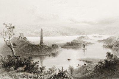 1860年代のジョージ・バーチューによる「アイルランドの風景と古代」からのアイルランド、ファーマナ州のデベニッシュ島 作： William Henry Bartlett