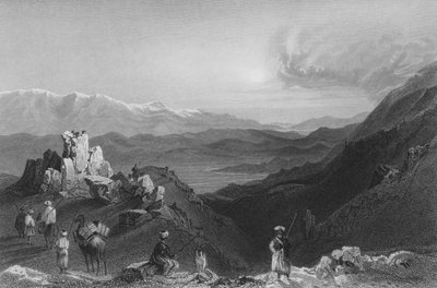 レバノンの頂上からのジェベル・シェイクとハーモン山 作： William Henry Bartlett