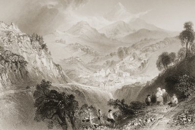 ウィックロー州のエニスケリー、ジョージヴァーチュー作「アイルランドの風景と古代」1860年代 作： William Henry Bartlett