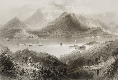 1860年代のジョージ・バーチューによる「アイルランドの風景と古代」からのアイルランド、コーク州グレンギャリフ 作： William Henry Bartlett