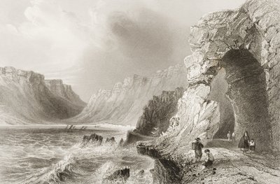 コーク州グレンギャリフ、1860年代、ジョージヴァーチュー著「アイルランドの風景と古代」 作： William Henry Bartlett