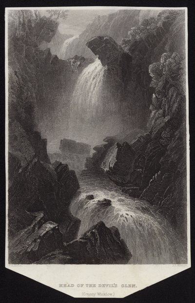 ウィックロー州のデビルズグレンの頭 作： William Henry Bartlett