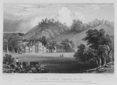Kenwith Lodge, North Devon (彫刻) 作： William Henry Bartlett