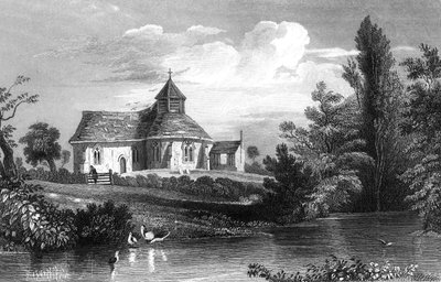 ヘンリーウォリスによって彫刻された小さなメープルステッド教会、エセックス、1832 作： William Henry Bartlett