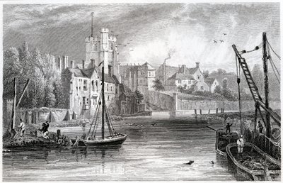 メードストンが水を形作る、ケント、1832 作： William Henry Bartlett