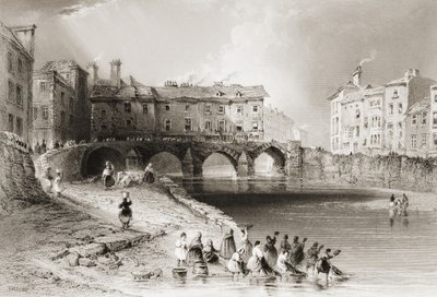 ジョージバーチュー、1860年代の「アイルランドの風景と古代」からのオールドバールズブリッジ、リメリック、アイルランド 作： William Henry Bartlett
