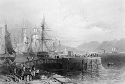 1841年にJWアップルトンによって彫刻されたポートグラスゴー（彫刻） 作： William Henry Bartlett