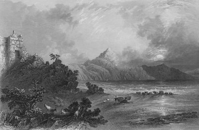 セレウシア港の遺跡、スアデア近く、遠くにカシウス山 作： William Henry Bartlett