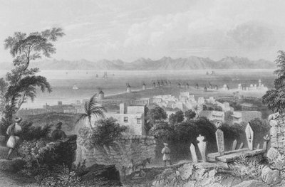 ロードス、古代ドダニム、島と小アジアの間の水路 作： William Henry Bartlett