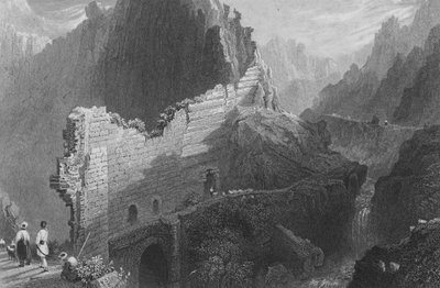 アンティオキア、古代のアナトスの廃墟の壁 作： William Henry Bartlett