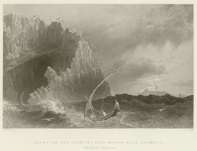 小アジアの海岸のシーン 作： William Henry Bartlett