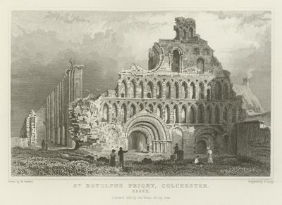 St Botolph&39;s修道院、コルチェスター、エセックス 作： William Henry Bartlett