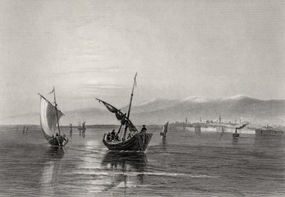 J.ゴッドフリーによって彫刻された、ウィデン近郊のブルガリア、バルカン半島 作： William Henry Bartlett