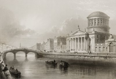 ダブリンの4つの裁判所、ジョージヴァーチュー著「アイルランドの風景と古代」1860年代 作： William Henry Bartlett