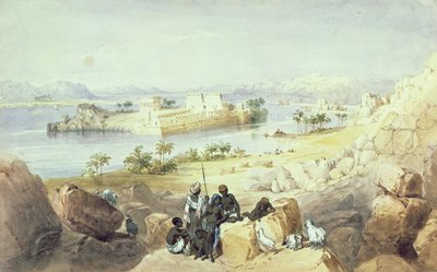 ナイル川を見下ろすフィラエ島 作： William Henry Bartlett