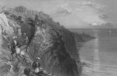 Tyrusのはしご、海岸近くの峠、Tyre近く 作： William Henry Bartlett