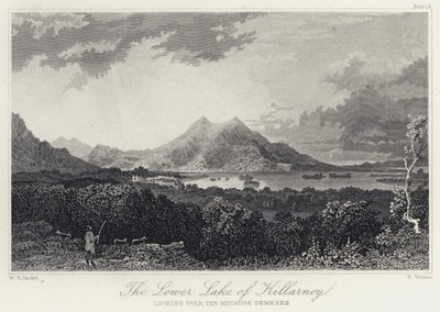 KillarneyのLower Lake、Mucruss Demesneを見渡す（エングレーヴィング 作： William Henry Bartlett