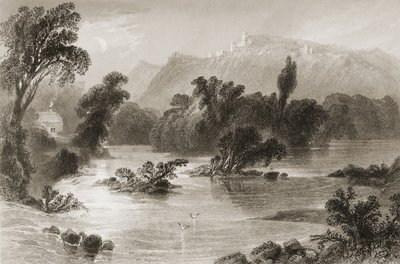 1860年代のジョージ・バーチューによる「アイルランドの風景と古代」からの水、アボカの谷、ウィックロー州の会議 作： William Henry Bartlett