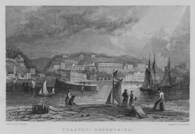 Torquay, Devonshire (彫刻) 作： William Henry Bartlett