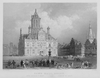 デルフト市庁舎（彫刻 作： William Henry Bartlett