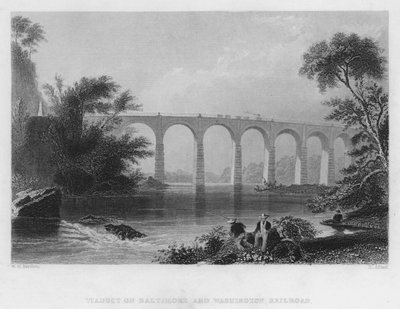 ボルチモア・ワシントン鉄道の高架橋（彫刻 作： William Henry Bartlett