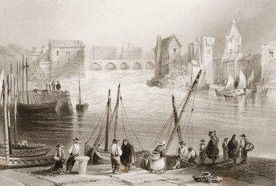 1860年代のジョージ・バーチューによる「アイルランドの風景と古代」からのゴールウェイ、アイルランドのクラダからのゴールウェイの眺め 作： William Henry Bartlett