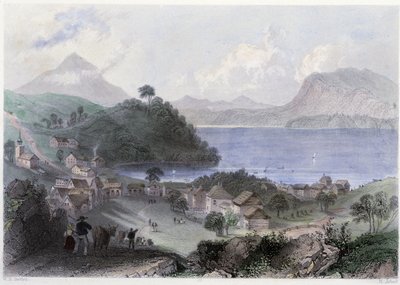ジョージヴィルとその湖の眺め - ウィリアム・ヘンリ・バーレット編「カナダの風景」よりジョージ・バーチュー 作： William Henry Bartlett